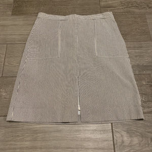 Seersucker, charcoal/white, A-line skirt